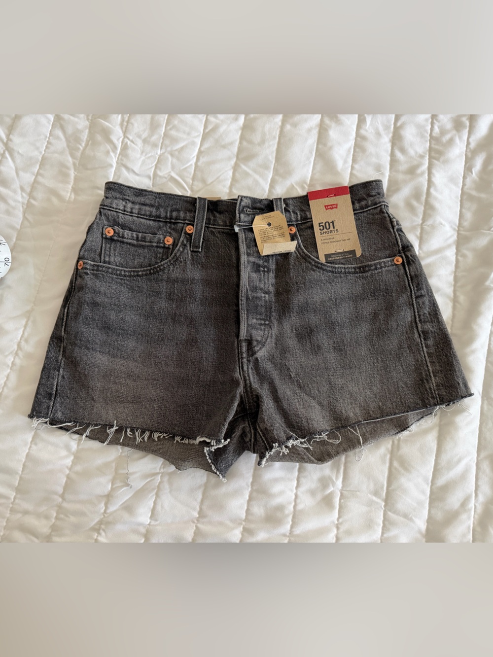 Levi's 501 High-Rise Cutoff Denim Shorts - Black Wash